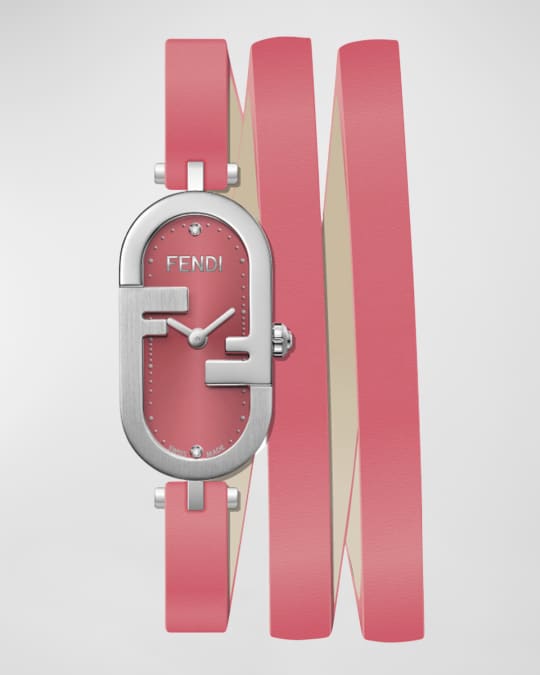 Fendi O'Lock Vertical Oval Calf Leather Wrap Watch | Neiman Marcus