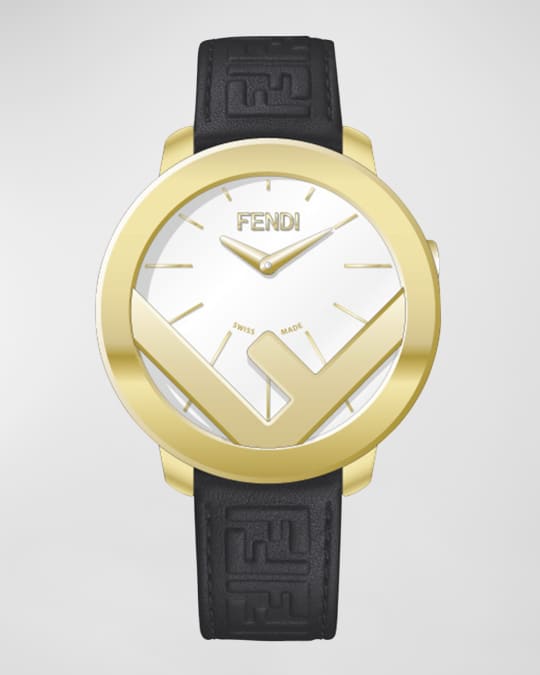★レア!★ FENDI Run Away Ladies Leather Strap Watch Fendi 28MM Run Away Stainless Steel, Ion-Plated Rose Gold