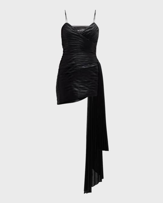 Daniele Strapless Draped-Sash Lamé Mini Dress