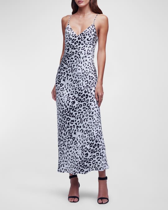 L'Agence Cheetah-Print Seridie Slip Dress | Neiman Marcus