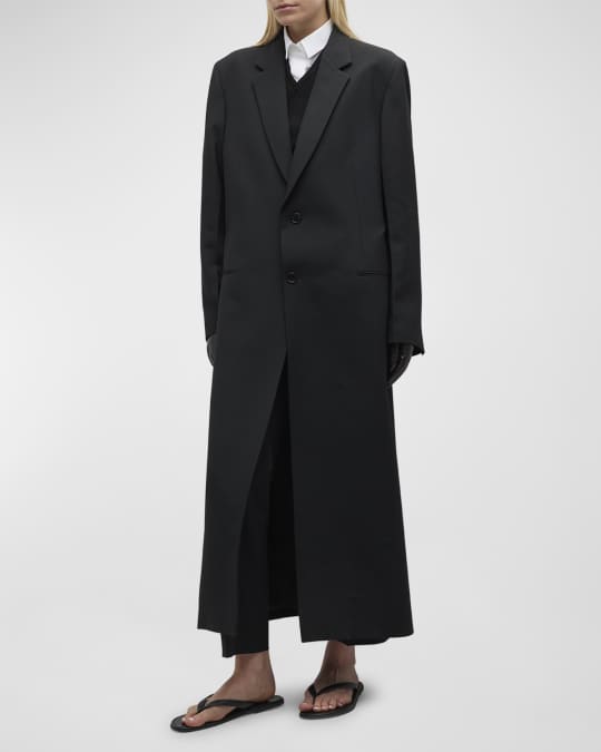THE ROW Cheval Single-Breasted Wool-Mohair Coat | Neiman Marcus