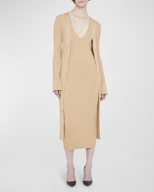 Metallic cardigan dress deals