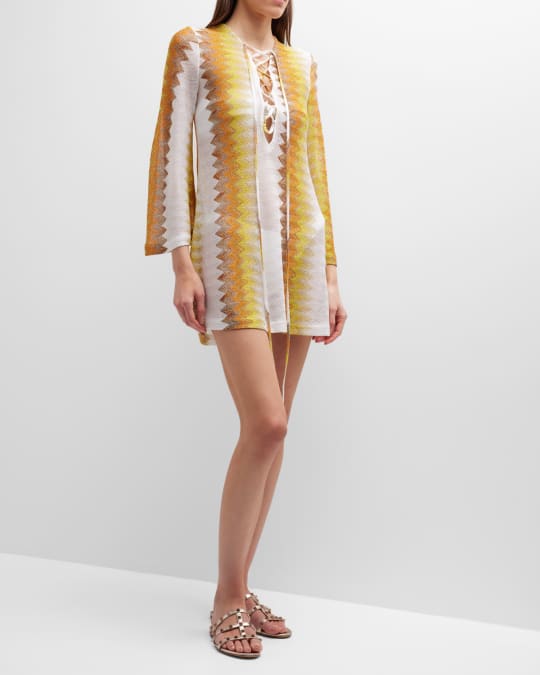 Lace-Up Caftan Cover Up