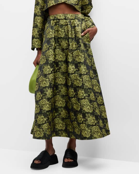 Floral Jacquard Maxi Skirt