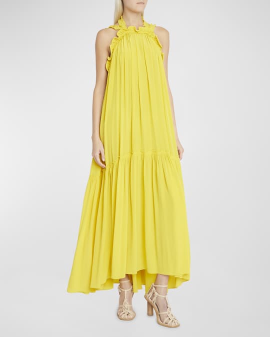 Tiered Ulla Johnson Yellow Top Ulla Johnson Marcellina Mustard