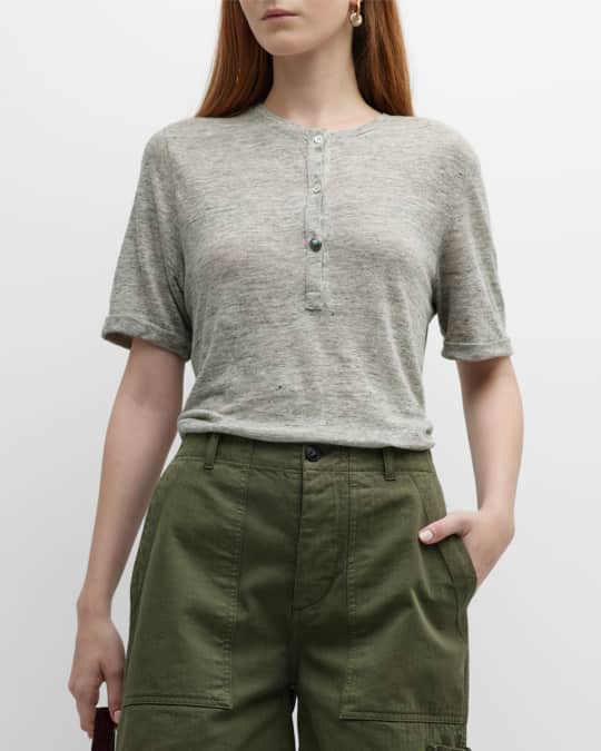 Men's Short Sleeve Linen Henley Shirt Casual Everyday Top With Button Placket Breathable Lightweight Fabric main image 1