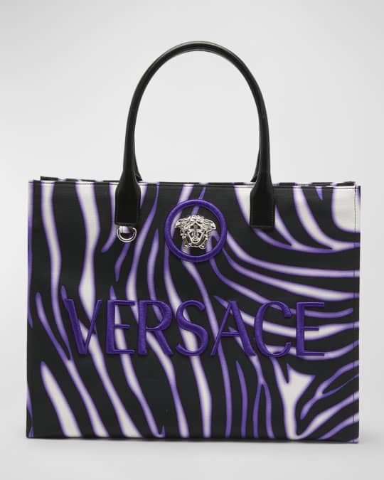 トートバッグ LA MEDUSA SHOPPING BAG Chain Stripes La Medusa Large Tote Bag Print | VERSACE US
