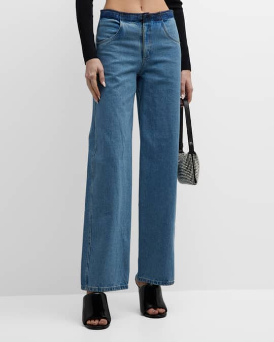 Christopher Esber Deconstructed Denim Straight Leg Jeans Neiman