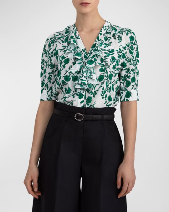 Judith & Charles Ace Button-Front Silk Blouse | Neiman Marcus