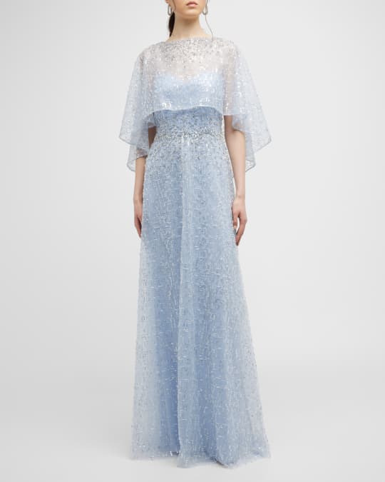 Teri jon by rickie freeman beaded lace gown top