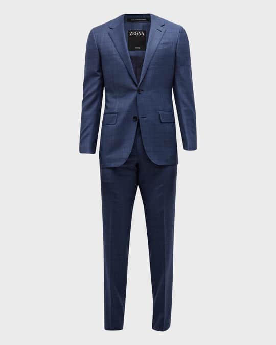 Men's Tonal Plaid Wool Suit