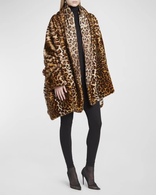 Neiman marcus leopard coat top