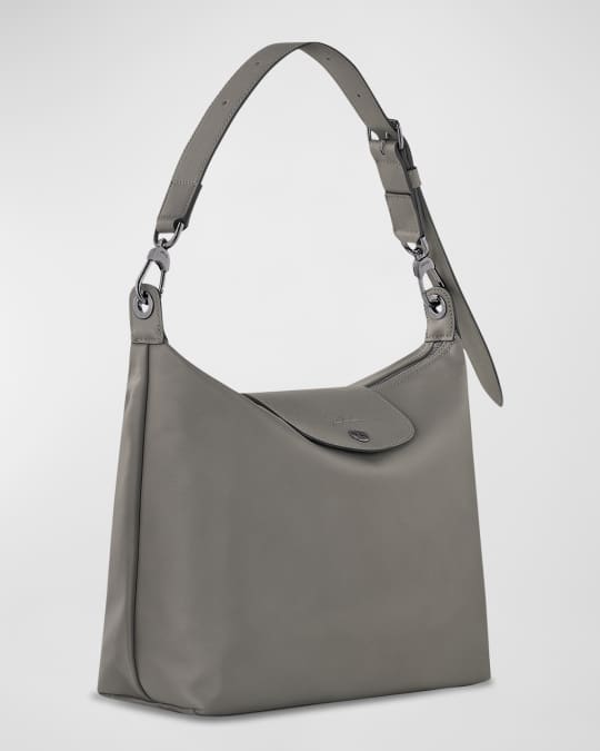 Le Pliage Cuir Medium Leather Hobo Bag