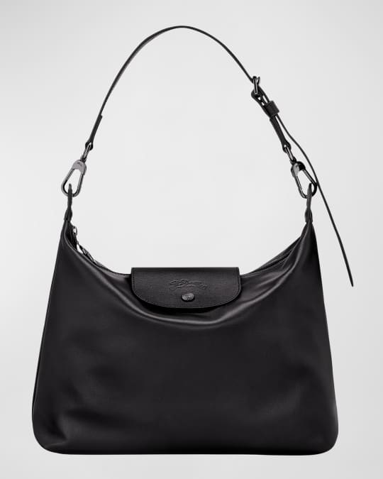 Le Pliage Cuir Medium Leather Hobo Bag