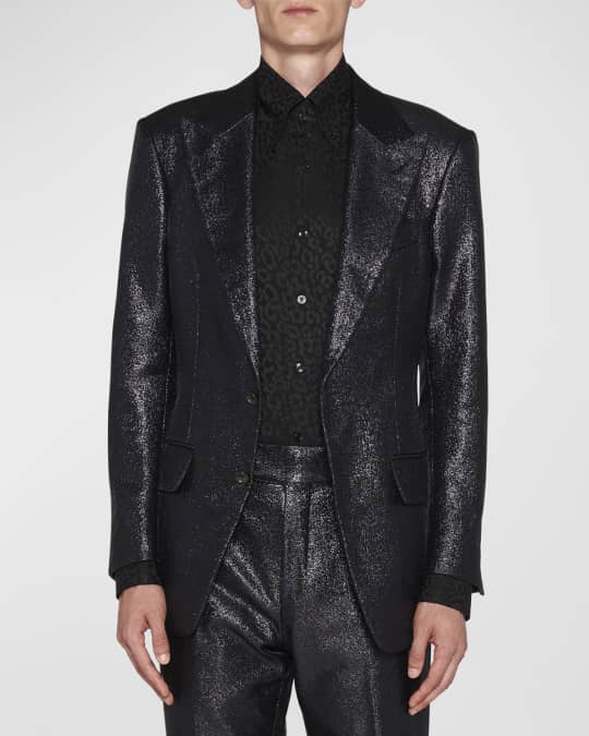 Black Sparkly Suit Jacket TOM FORD Men's Shelton Glitter Sport