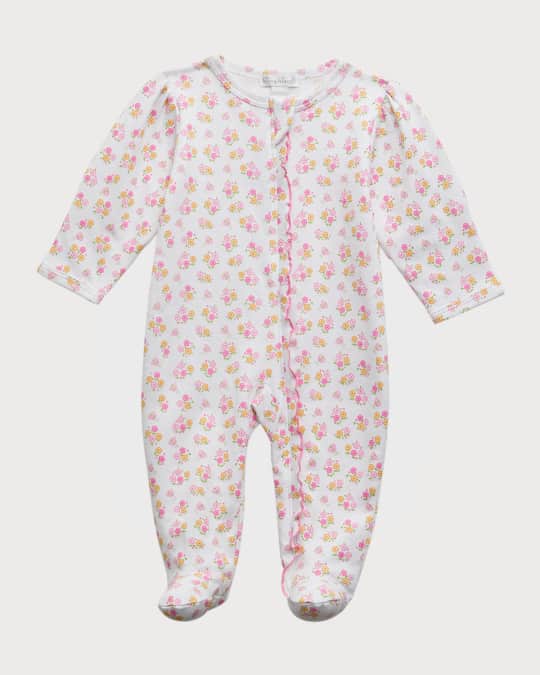 garden roses print footie