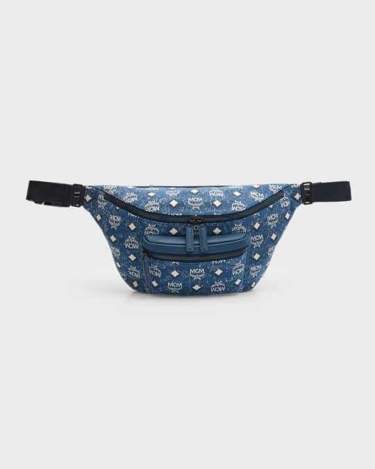 MCM Men s Fursten Visetos Denim Large Belt Bag Neiman Marcus