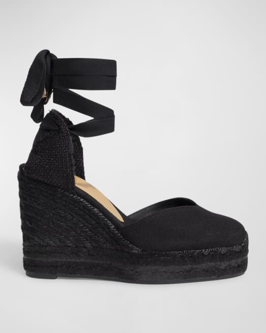 Castaner Chiara Ankle Wrap Espadrille Wedges Neiman Marcus