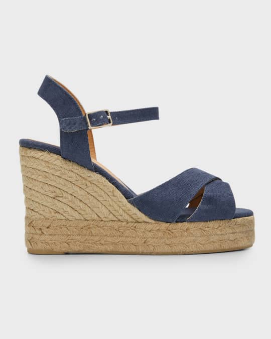 Denim espadrille wedges discount