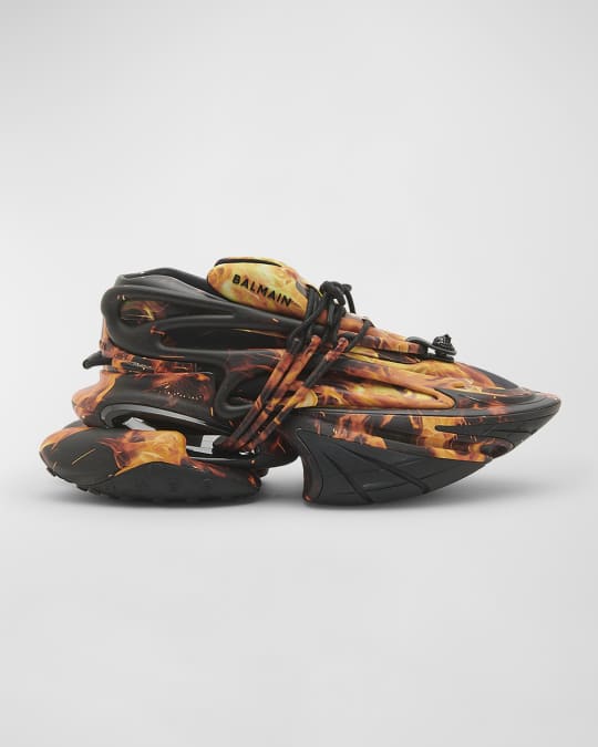 スニーカー Balmain UNICORN-PRINTED NEOPRENE&CALFSKIN Sneakers Unicorn low-top sneakers in neoprene and calfskin khaki