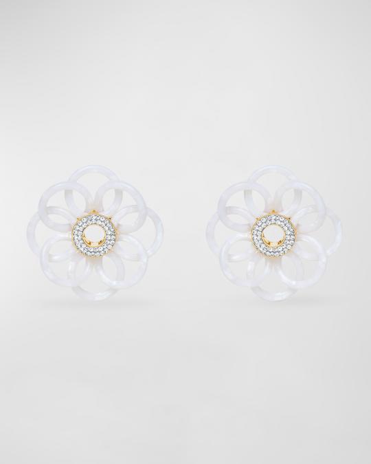 Lele Sadoughi Mother of Pearl Marigold Earrings | Neiman Marcus display picture 3