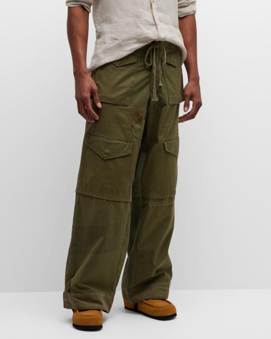 Greg Lauren Men's Army Jacket Wide-Leg Cargo Pants | Neiman Marcus