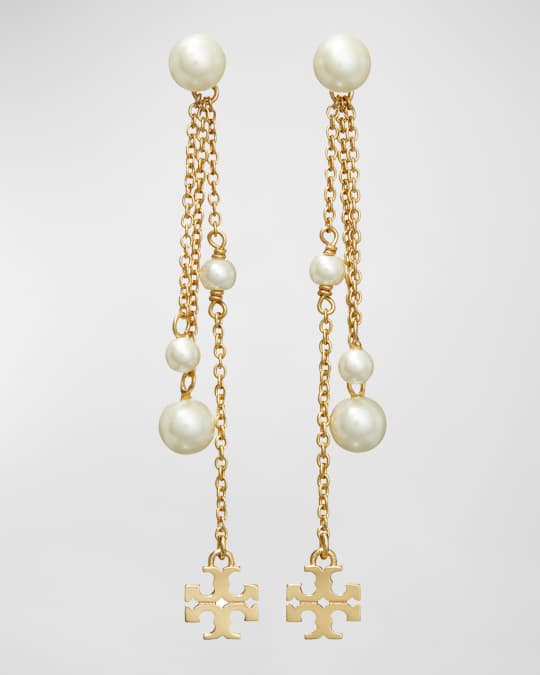 Tory Burch Kira Pearly Linear Dangle Earrings