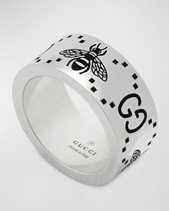 Men's GG and Bee Band Ring, 9mm