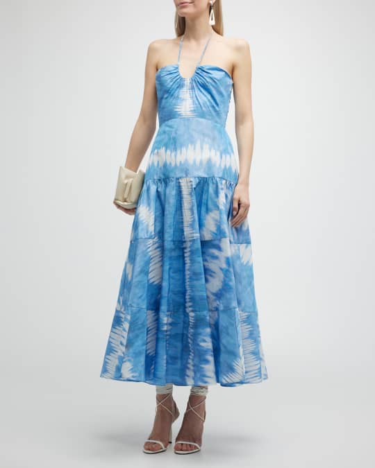 blue tie dye midi dress Cloud Dress – Slay a Fashion Destination main image 1