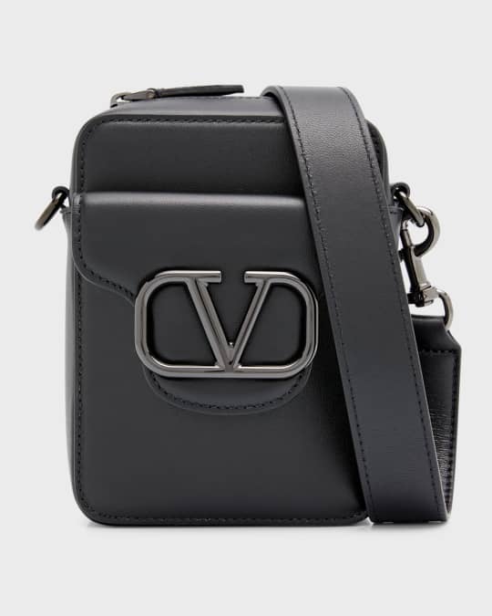 Valentino Garavani Men s VLogo Leather Crossbody Bag Neiman Marcus