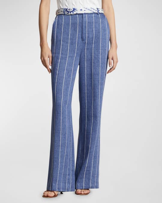 Lauren Ralph Lauren Linen-Blend Twill Cropped Wide-Leg Pants