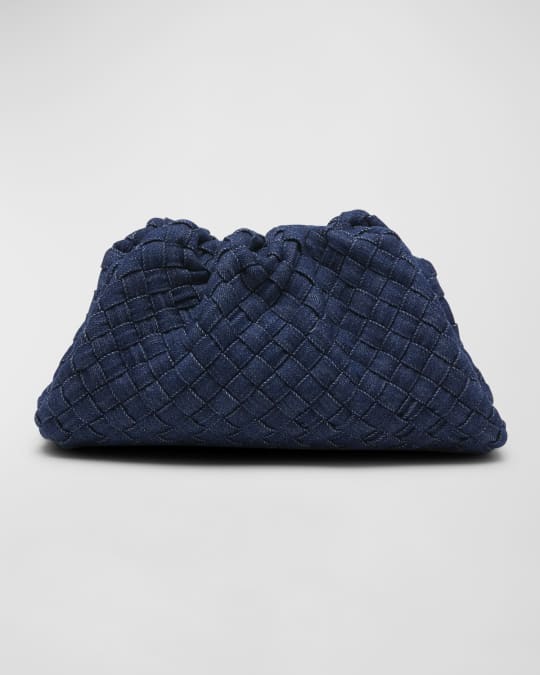 Bottega Veneta Medium Intrecciato Denim Pouch | Neiman Marcus