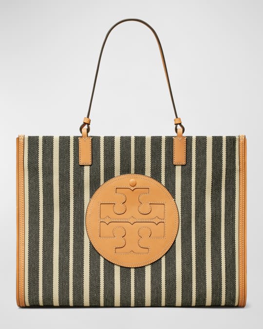 Tory Burch Ella Striped Canvas Tote Bag