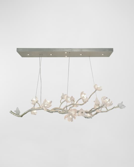 Churippu Magnolia & Tulip Oblong Chandelier 