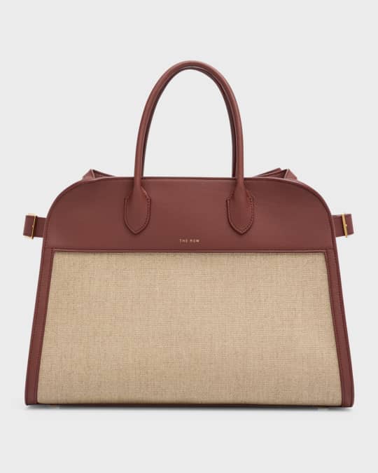 THE ROW Soft Margaux 15 Top Handle Bag in Textured Canvas