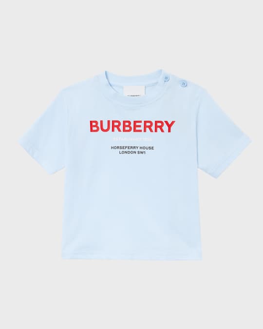 Burberry Cedar Baby Boys T Shirt In Cobalt Blue