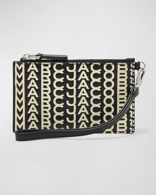 Marc Jacobs The Monogram Leather Top Zip Wristlet | Neiman