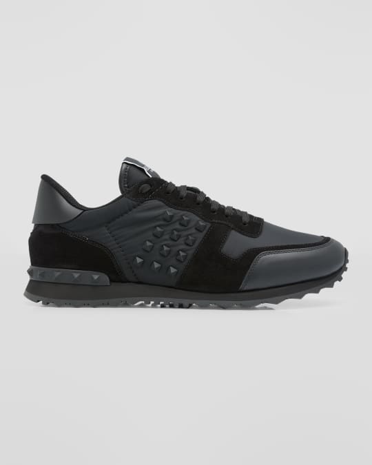 Valentino Garavani Men s Rockstud Nylon Low Top Sneakers Neiman