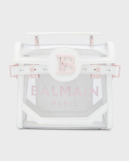 Balmain BBuzz 23 Top-Handle Bag in Recycled PVC and Leather | Neiman Marcus
