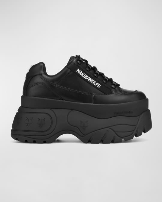 Naked Wolfe Sprinter Platform Leather Low-Top Sneakers