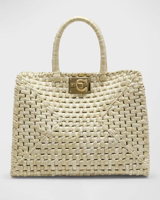 The Studio Raffia Basket Top-Handle Bag