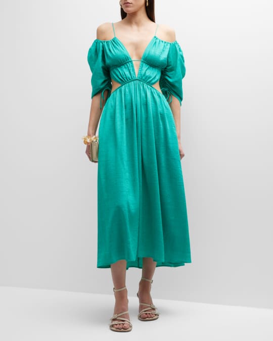 green emerald velvet dress SERITA KNIT DRESS main image 0