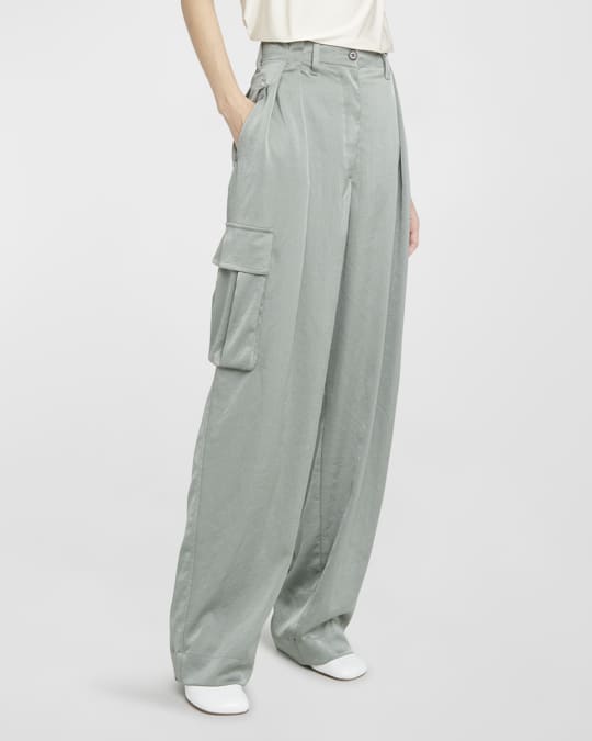 【送料&関税込】Dries Van Noten Wide Pants Cotton wide-leg pants in beige - Dries Van Noten | Mytheresa