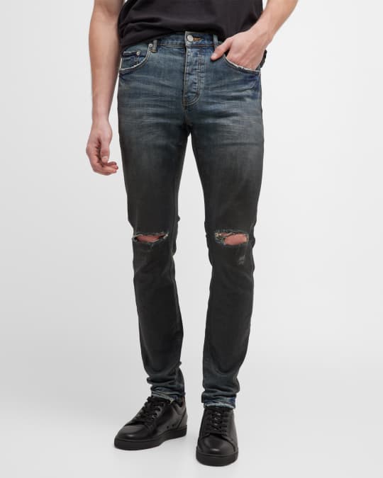 Men s Color Coated Gradient Distressed Skinny Jeans