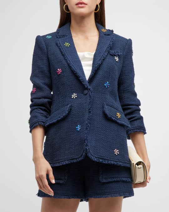 Cinq à Sept Linen Suiting Pearl Ditsy Kylie Blazer in Blue Hydrangea main image 0