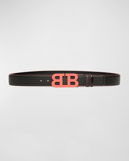 Bally Men s BB Buckle Leather Belt Neiman Marcus