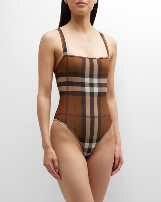Burberry top plaid swimsuit