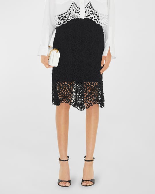 Burberry Lace Pencil Skirt Neiman Marcus