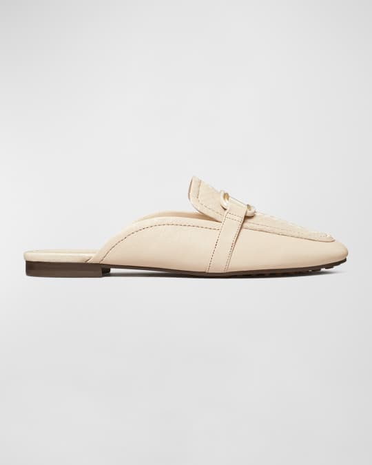 Snakeskin backless loafers 2025
