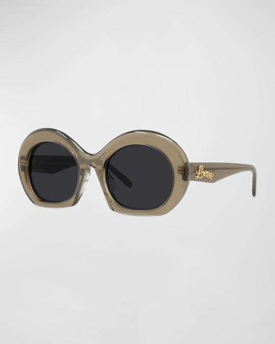 LOEWE CURVED LOGO ACETATE ROUND BLACK‎ SUNGLASSES LW40125U NWOT Loewe Curved Logo Acetate & Nylon Cat-Eye Sunglasses  main image 4